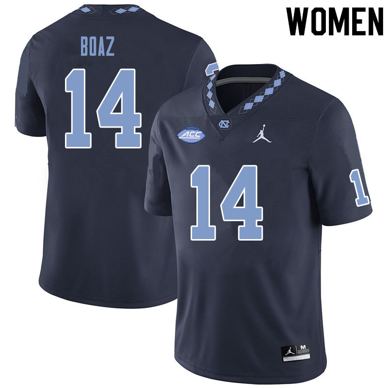 Women #14 Jefferson Boaz North Carolina Tar Heels College Football Jerseys Sale-Black